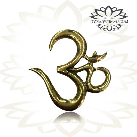 Pair of Brass Earrings in 12g (2mm) Antiqued Tribal Brass Piercings, Brass Body Jewelry.