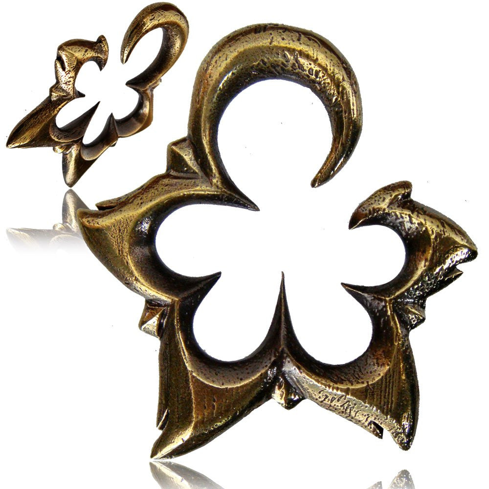 Flower Brass Ear Weights in 2g (6.5mm) Tribal Flower Brass Earrings, Gauges Piercing.