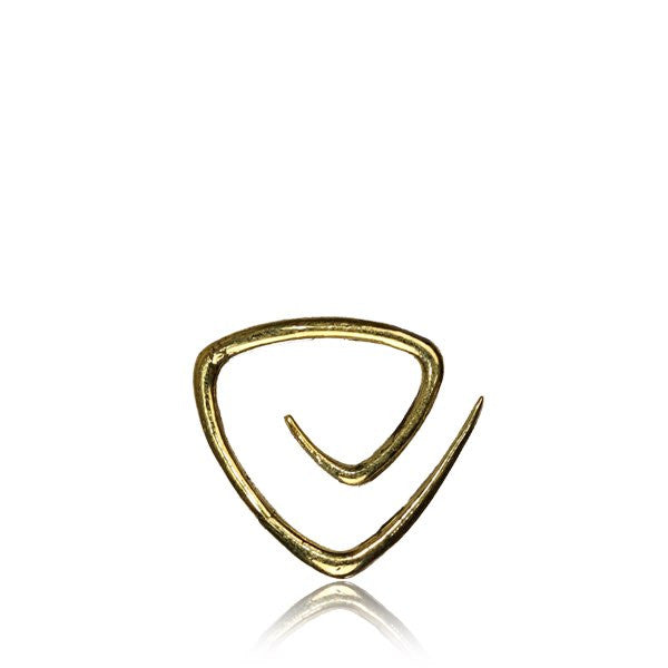 Mini Pair of Mini Brass Tribal Triangle Spirals, Brass Earrings with Small Diameter, Brass Body Jewelry.