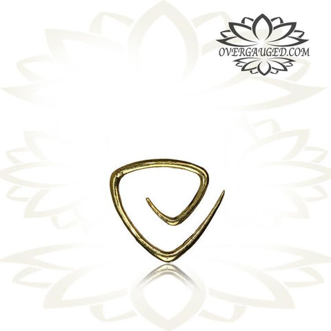 6g (4mm) Piercing Brass Bear Skull Earrings Tribal Animal Skulls Earrings, Brass Body Jewelry.