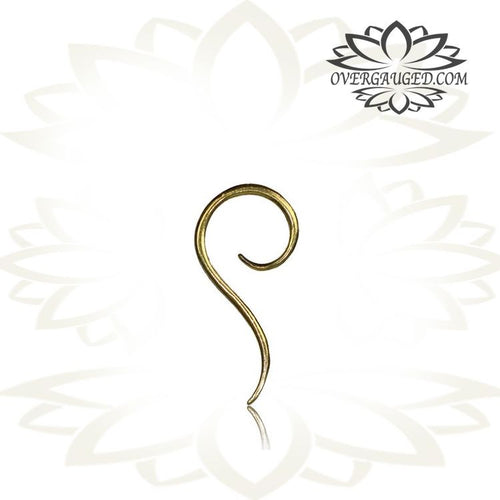 Mini Pair High Polished Mini Tribal Thai Spirals Hoops Brass Earrings Small Diameter Plugs Gauges.