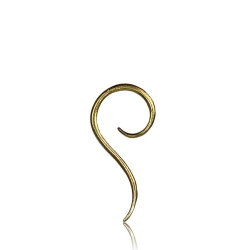 Mini Pair High Polished Mini Tribal Thai Spirals Hoops Brass Earrings Small Diameter Plugs Gauges.