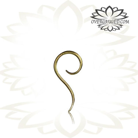 6g (4mm) Piercing Brass Bear Skull Earrings Tribal Animal Skulls Earrings, Brass Body Jewelry.