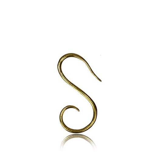 Mini Tribal Brass Earrings High Polished Brass Mini Spiral Earrings, Small Diameter Gauges, Brass Body Jewelry.