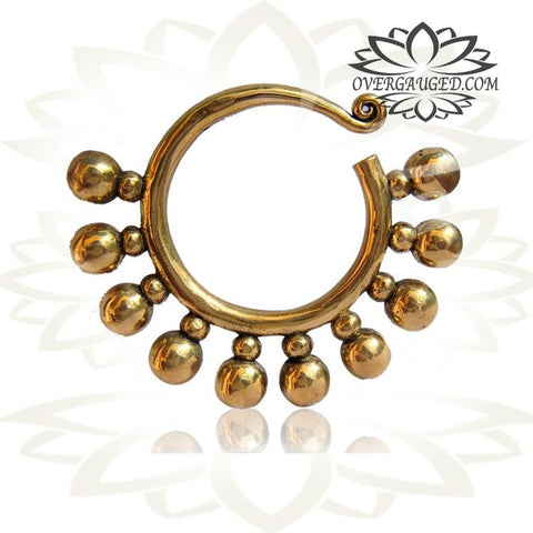 Brass Ear Weights 0g (8mm) Brass Earrings, Tribal Brass Jewelry, Dragon Earrings.