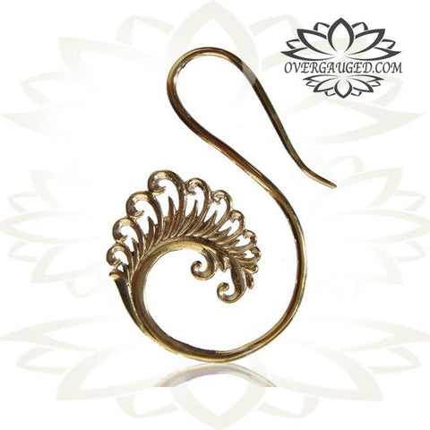 6g (4mm) Piercing Brass Bear Skull Earrings Tribal Animal Skulls Earrings, Brass Body Jewelry.