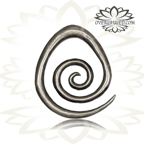 Antiqued White Brass Ear Weights, 00g Borneo Brass Ear Weights, Tribal Brass Earrings, Tribal Brass Ear Weights.