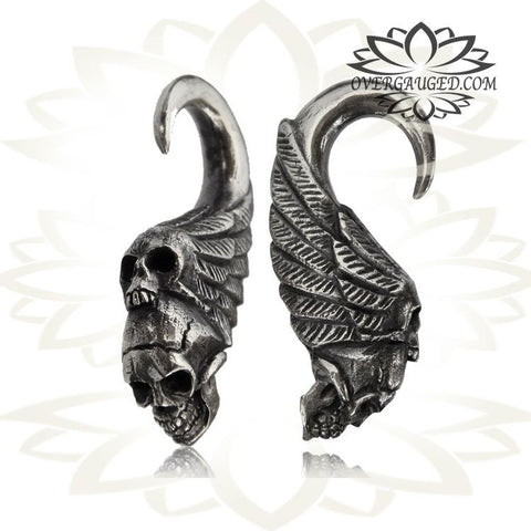 Brass Ear Weights 0g (8mm) Brass Earrings, Tribal Brass Jewelry, Dragon Earrings.