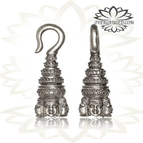 Brass Ear Weights 0g (8mm) Brass Earrings, Tribal Brass Jewelry, Dragon Earrings.