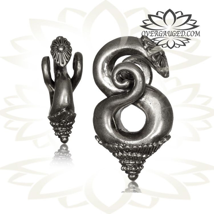 Antiqued 2g (6mm) White Brass Borneo Tribal Ear Weights, White Brass Earrings, Tribal Brass Earrings, Brass Body Jewelry.