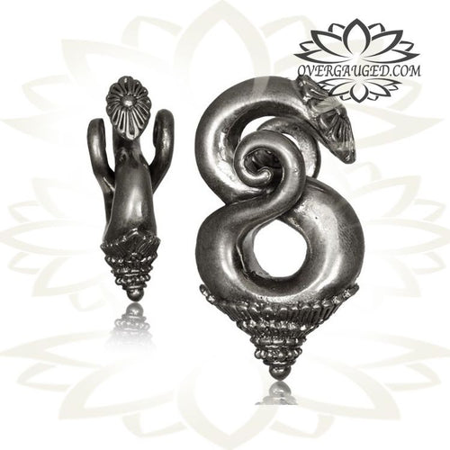 Antiqued 2g (6mm) White Brass Borneo Tribal Ear Weights, White Brass Earrings, Tribal Brass Earrings, Brass Body Jewelry.