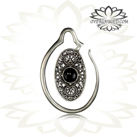 Antiqued White Brass Ear Weights, 00g Borneo Brass Ear Weights, Tribal Brass Earrings, Tribal Brass Ear Weights.