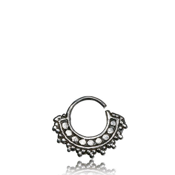 Single Real Sterling Silver Tragus Earring, Tribal Silver Tragus in 18g, Tragus Hoop Earring Diameter 6mm, Tribal Silver Jewelry, Can Be Used For Tiny Septum Jewelry.