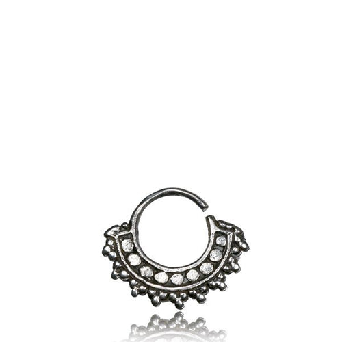 Single Real Sterling Silver Tragus Earring, Tribal Silver Tragus in 18g, Tragus Hoop Earring Diameter 6mm, Tribal Silver Jewelry, Can Be Used For Tiny Septum Jewelry.