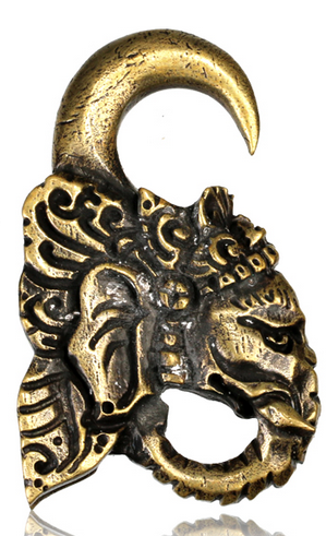 Ganish Brass Ear Weights 2g (6.5mm) Tribal Ganish Brass Earrings, Tribal Body Jewelry Gauges.