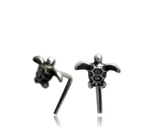 Single Ornate Brass Tribal Nose Stud Flower 20g (.8mm) Tribal Nose Jewelry, Nose Bone, Nose Pin.