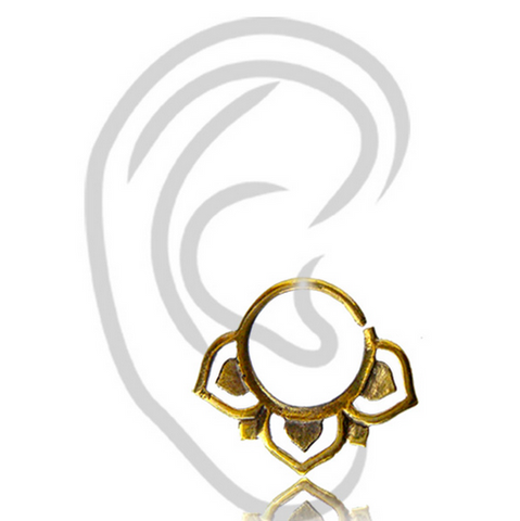 Single 16g (1.2mm) Brass Anchor Labret Tragus, Antiqued Tribal Labret Earring, Madonna Piercing, Lip Ring.