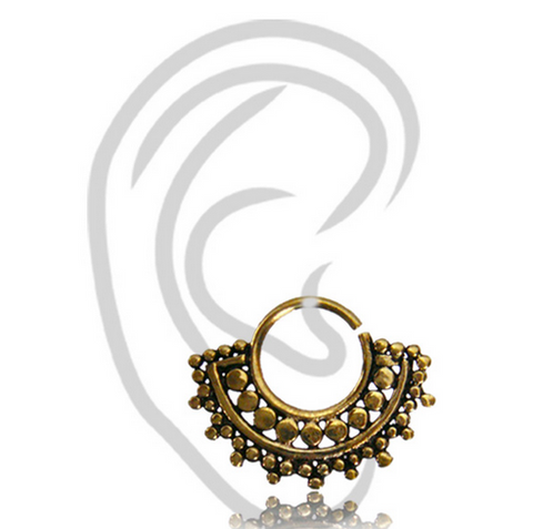 Single 16g (1.2mm) Brass Anchor Labret Tragus, Antiqued Tribal Labret Earring, Madonna Piercing, Lip Ring.