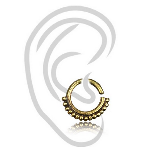 Single 16g (1.2mm) Brass Anchor Labret Tragus, Antiqued Tribal Labret Earring, Madonna Piercing, Lip Ring.