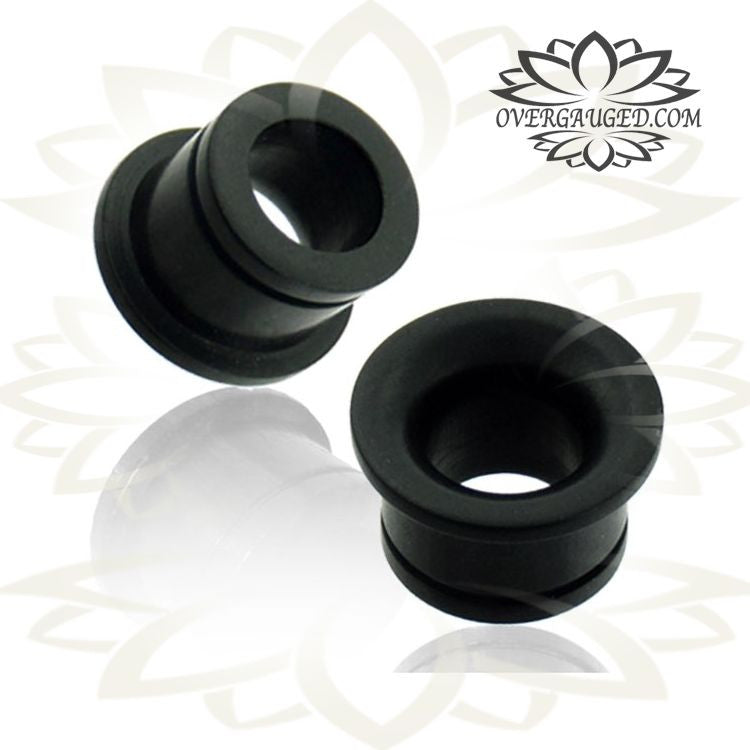 Pair of Concave Organic Ebony Wood Plugs, Single Flare Tunnels, Organic Wood Tunnels, Tribal Wood Gauges, Tribal Wood Jewelry.