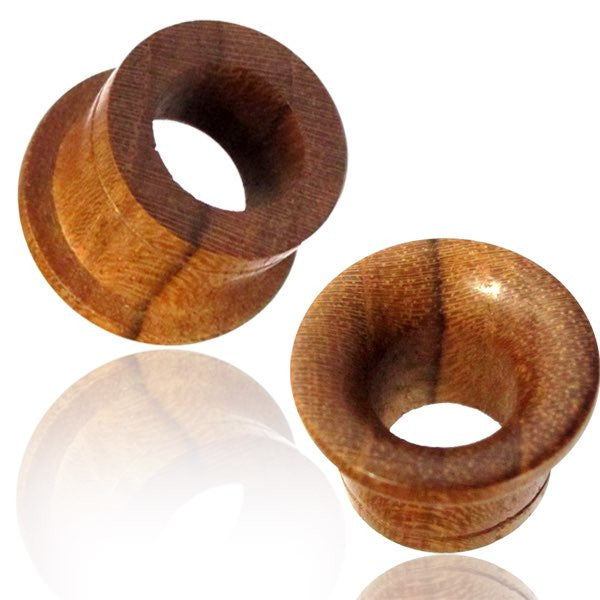 Pair of Concave Organic Teak Wood Tunnels, Single Flare Wood Plugs, Wood Gauges, Tribal Body Jewelry, Wood Tunnels, Organic Body Jewelry.