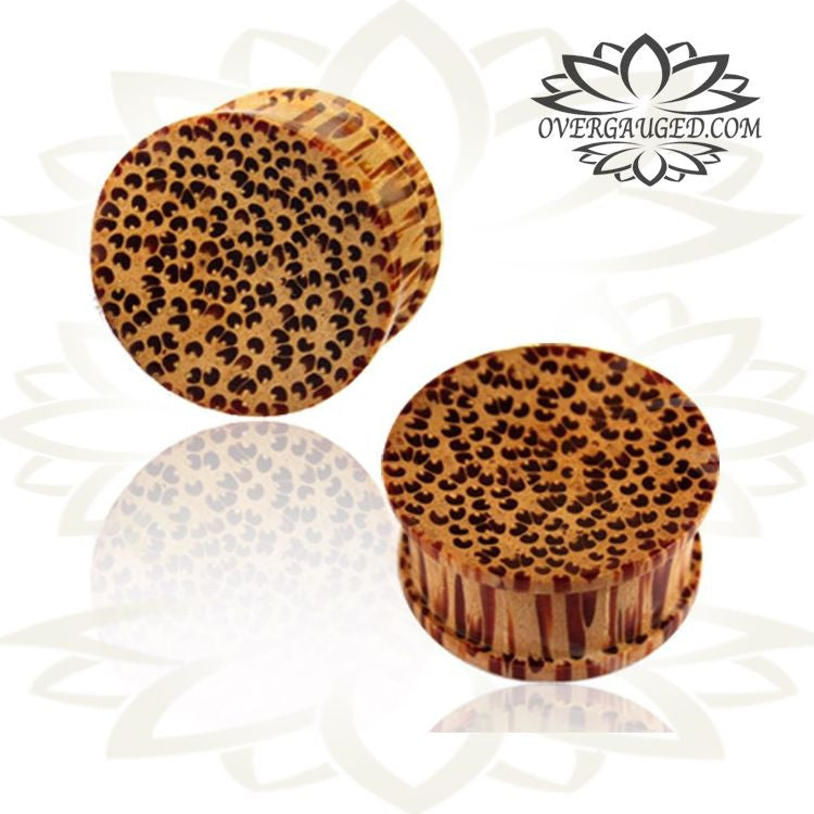 Pair of Concave Organic Wood Plugs, Coconut Wood Plugs, Double Flare Organic Gauges, Ear Plugs, Tribal Body Jewelry.