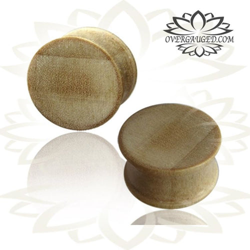 Pair of Concave Organic Plugs, Crocodile Wood Plug, Double Flare Ear Tunnel .