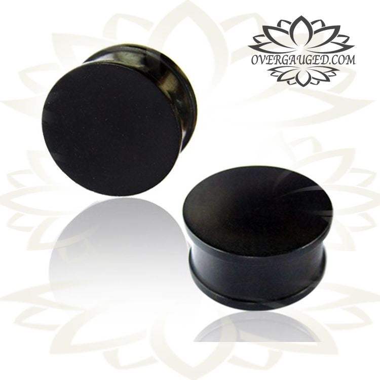 Pair of Ebony Concave Organic Wood Plugs, Double Flare Wood Plugs, Tribal Wood Ear Gauges, Wood Tunnels, Organic Body Jewelry.