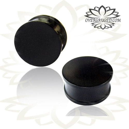 Pair of Ebony Concave Organic Wood Plugs, Double Flare Wood Plugs, Tribal Wood Ear Gauges, Wood Tunnels, Organic Body Jewelry.