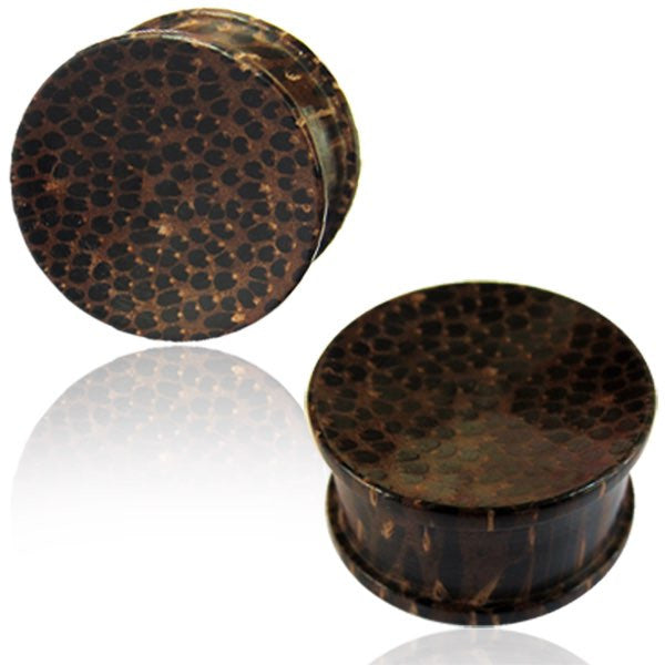 Pair of Concave Organic Palm Wood Plugs, Double Flare Plugs, Wood Tunnels, Organic Ear Plugs, Organic Body Jewelry.