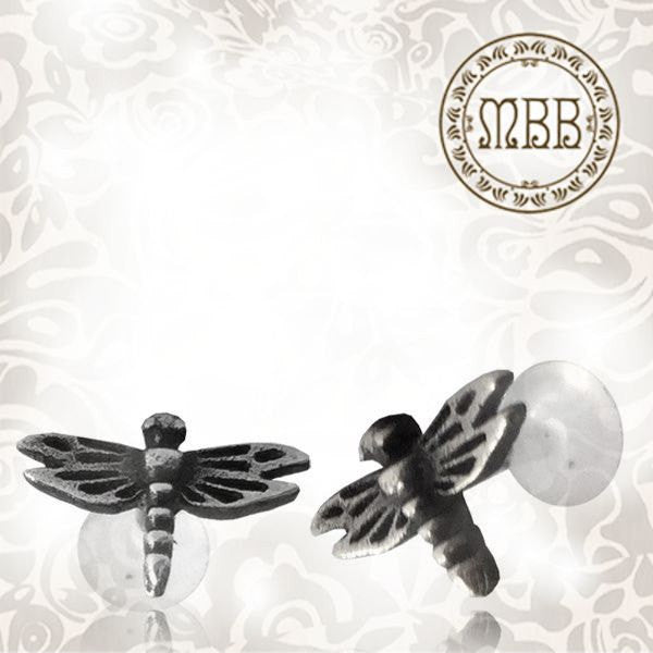 Single Tragus 16g (1.2mm) Sterling Silver And Bio PlastiK Labret, Antiqued Dragonfly, ,Helix, Ear, Nose-Stud, Earring, Madonna Piercing.