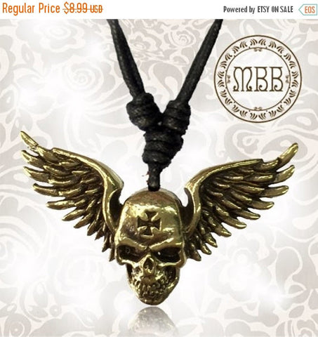 Single Angel Small Brass Cupid Pendant 1" 1/4 inch (32mm length) Amulet On Adjustable Cotton Cord Necklace.