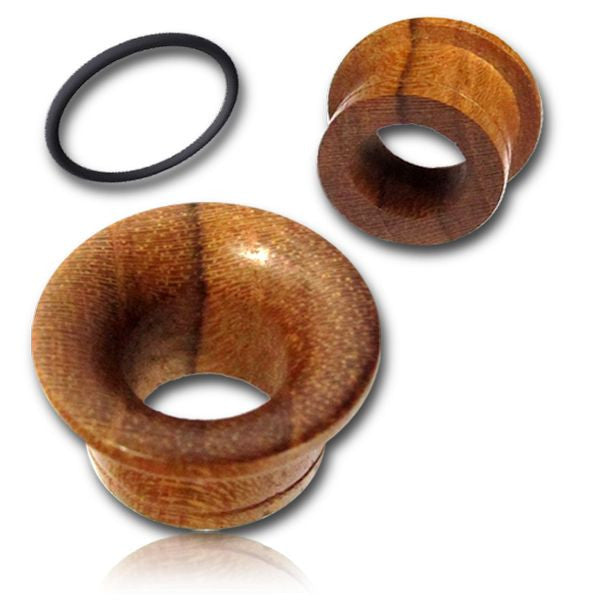 Pair of Concave Organic Teak Wood Tunnels, Single Flare Wood Plugs, Wood Gauges, Tribal Body Jewelry, Wood Tunnels, Organic Body Jewelry.