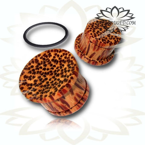 Pair Concave Flower of Life Tamarind Wood Plugs, Inlay Jack Fruit Wood, Double Flare Wood Plugs, Engraved Tribal Ear Gauges, Tribal Body Jewelry, Organic Wood Plugs.