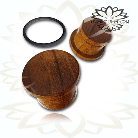 Pair Concave Flower of Life Tamarind Wood Plugs, Inlay Jack Fruit Wood, Double Flare Wood Plugs, Engraved Tribal Ear Gauges, Tribal Body Jewelry, Organic Wood Plugs.
