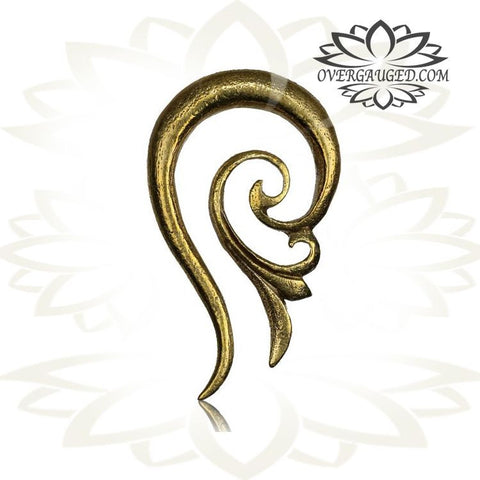 6g (4mm) Piercing Brass Bear Skull Earrings Tribal Animal Skulls Earrings, Brass Body Jewelry.