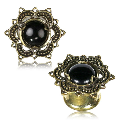 Pair Antiqued White Brass Skull Tribal Tunnels, Tribal Brass Plugs, Ornate Brass Jewelry, Skull Body Jewelry, Biker Jewelry.