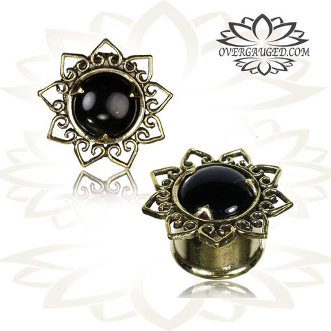 Pair Brass Plugs, Bullet Shell Casing Ear Gauges, Double Flared Brass Plugs, Brass Tunnels, Brass Body Jewelry.