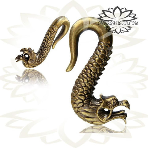 Anchor Brass Ear Weights in 4g (5.5mm) Brass Earrings, Brass Body Jewelry.