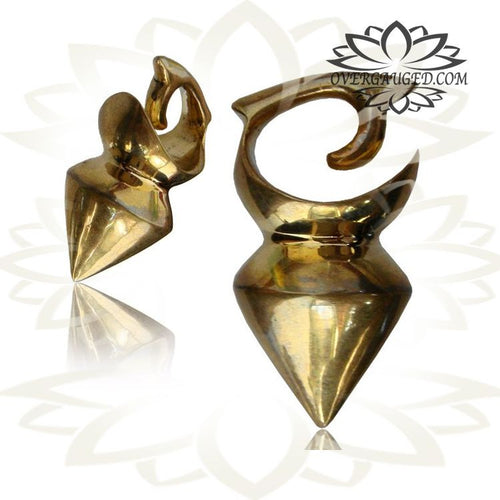 Borneo Brass Ear Weights in 2g (6mm) Tribal Brass Earrings, Brass Body Jewelry.