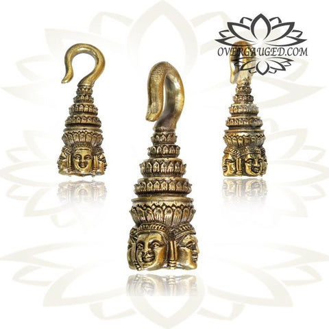 Anchor Brass Ear Weights in 4g (5.5mm) Brass Earrings, Brass Body Jewelry.