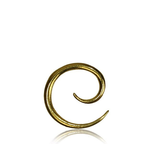 Mini Pair High Polished Brass Mini Tribal Spirals Hoops Earrings Small Diameter Plugs Gauges.
