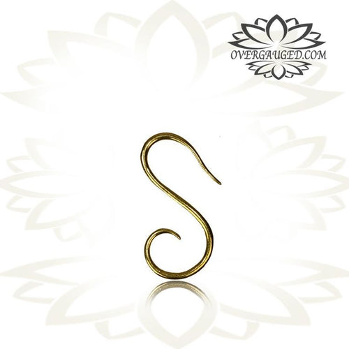 Mini Tribal Brass Earrings High Polished Brass Mini Spiral Earrings, Small Diameter Gauges, Brass Body Jewelry.