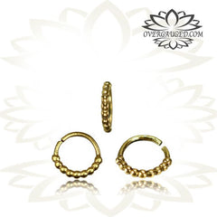 Single Brass Nose Ring, Tribal Thai Hill Tribe 20g Nose Jewelry, Tribal Brass Nose Stud, Brass Tragus Earring, Small Septum Ring.