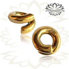 Pair of 4g (5mm) Brass Ear Weights Tribal Earrings Coils Gauges Body Jewelry.