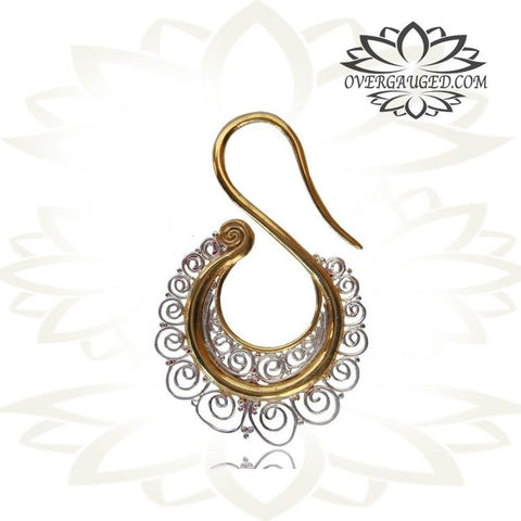 6g (4mm) Piercing Brass Earrings Antiqued Skull Tribal Brass Piercing, Brass Piercing Body Jewelry.