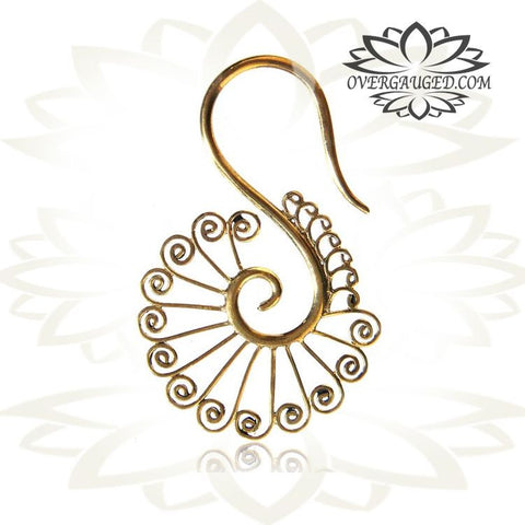 6g (4mm) Piercing Brass Bear Skull Earrings Tribal Animal Skulls Earrings, Brass Body Jewelry.