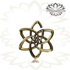 Single Brass Ear Weight Ornate 6g (4mm) Antiqued Tribal Hoops Earrings.
