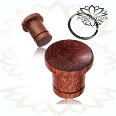 Pair of Concave Wood plugs, African Blood Wood Tunnel, Single Flare Ear Tunnels.