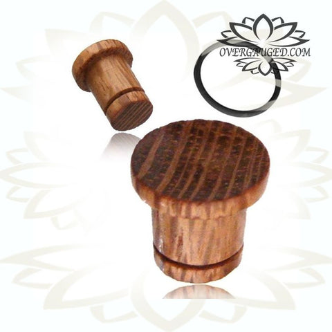 Pair of Concave Organic Teak Wood Tunnels, Single Flare Wood Plugs, Wood Gauges, Tribal Body Jewelry, Wood Tunnels, Organic Body Jewelry.